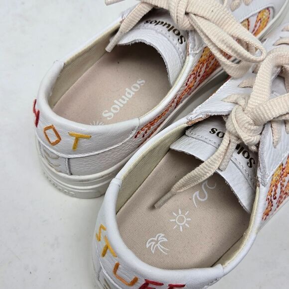 SOLUDOS Ibiza Embroidered Flame Hot Stuff Sneakers Size 7.5 - Picture 8 of 10